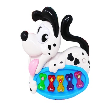 Pian Catel cu Sunete si Lumini Salamandra Kids®, Alb Pian Catel cu Sunete si Lumini Salamandra Kids®, Alb