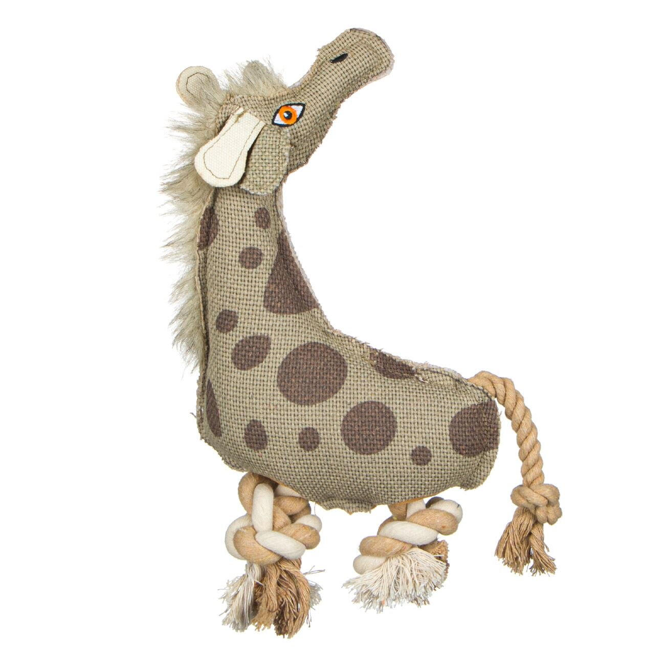 Jucarie pentru caini, Zola®, girafa cu picioare si coada din sfoara, 26cm