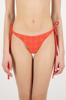 Guess, Slip brazilian cu snururi laterale, Rosu, XL Guess, Slip brazilian cu snururi laterale, Rosu, XL