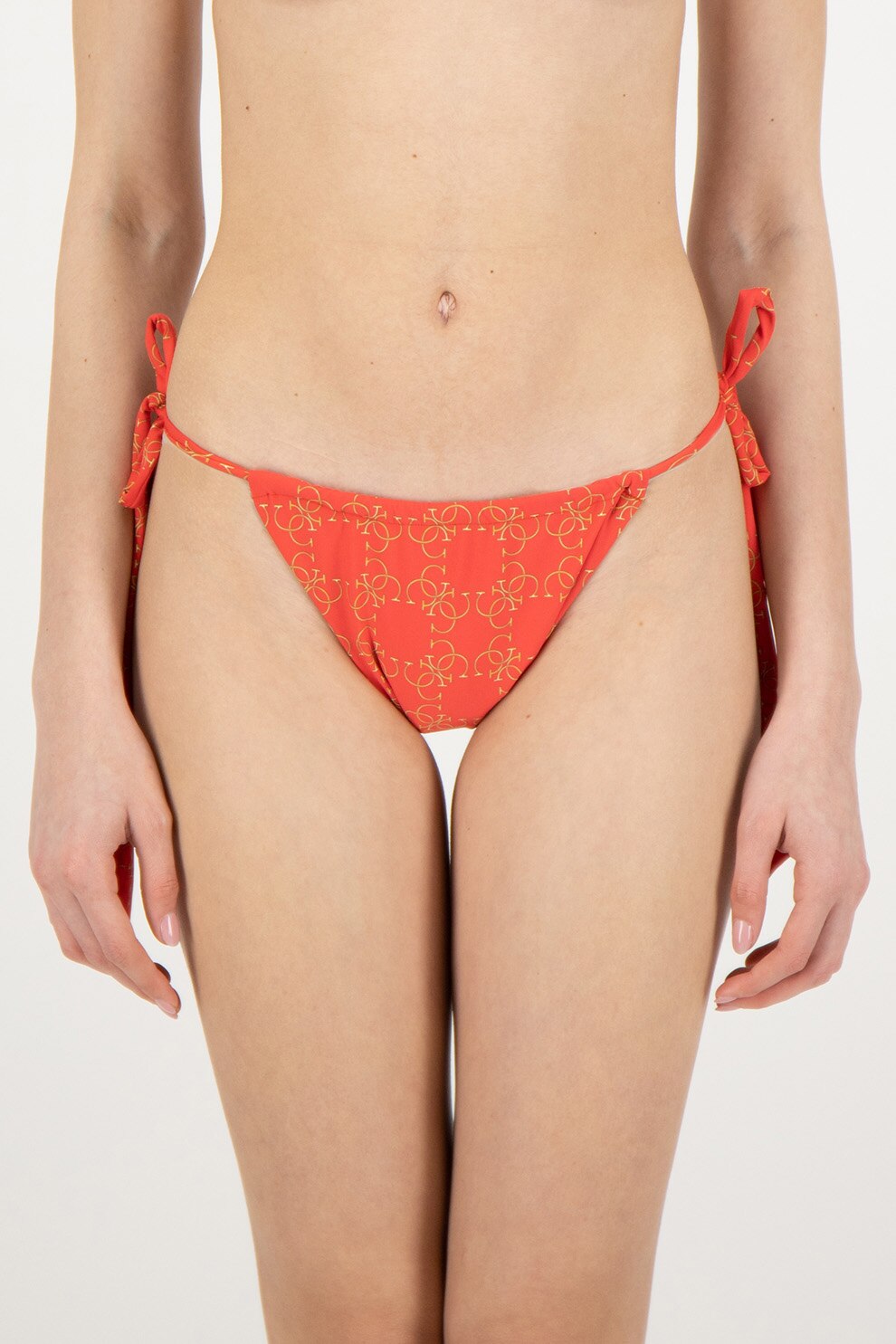 Guess, Slip cu prindere laterala si monograma 1, Rosu, XL