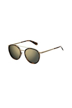 Polaroid, Ochelari de soare rotunzi unisex cu lentile polarizate, Auriu/Maro inchis, 53-20-145 Standard Polaroid, Ochelari de soare rotunzi unisex cu lentile polarizate, Auriu/Maro inchis, 53-20-145 Standard