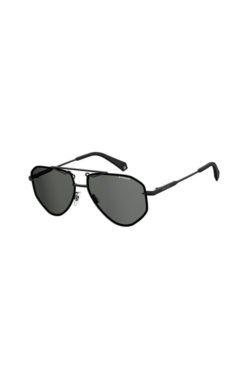 Polaroid, Ochelari de soare aviator unisex cu lentile polarizate, Negru, 58-13-145 Standard