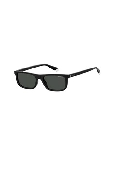 Polaroid, Ochelari de soare unisex dreptunghiulari cu lentile polarizate, Negru, 54-17-145 Standard Polaroid, Ochelari de soare unisex dreptunghiulari cu lentile polarizate, Negru, 54-17-145 Standard