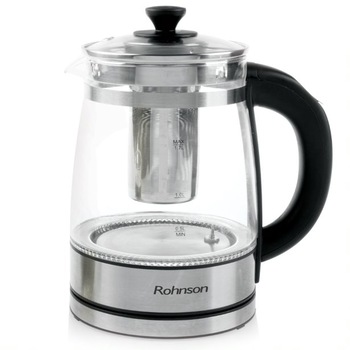 Fierbator de apa Rohnson R7610, 1.7L, 2200W, Filtru ceai S/S, Control al temperaturii:60/70/80/90/100ºC, baza rotativa 360º Fierbator de apa Rohnson R7610, 1.7L, 2200W, Filtru ceai S/S, Control al temperaturii:60/70/80/90/100ºC, baza rotativa 360º