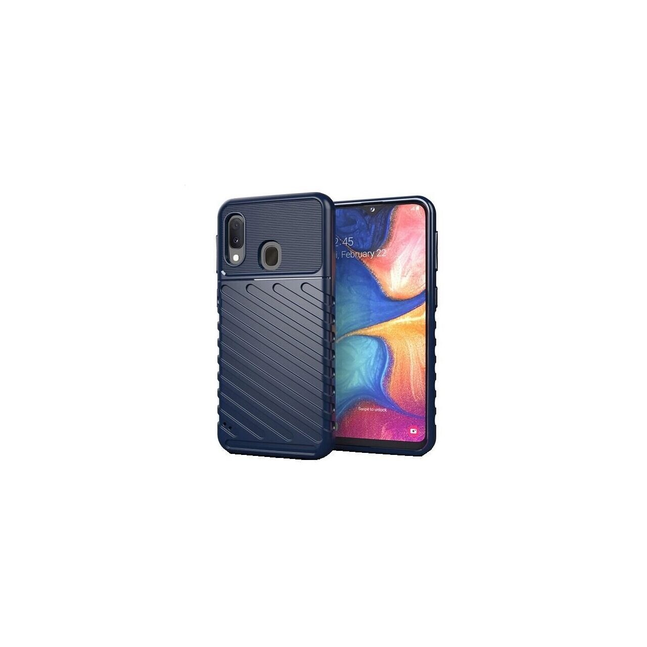 Husa Samsung Galaxy A20e - iberry Thunder TPU Flexibil Albastru