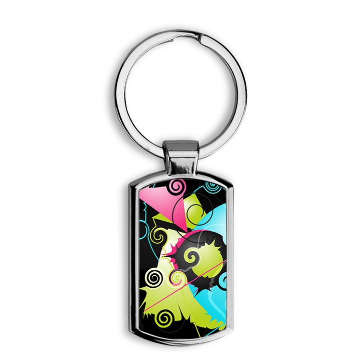 Absztrakt mintás fém kulcstartó 1