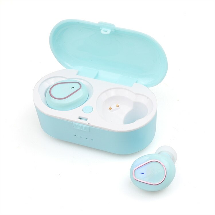 Casti Audio Wireless stereo , TOUCH model 208 , fara fir cu Bluetooth , v5.0 , Compatible cu & Android , Touch Control Earbuds Handsfree , Albastru deschis