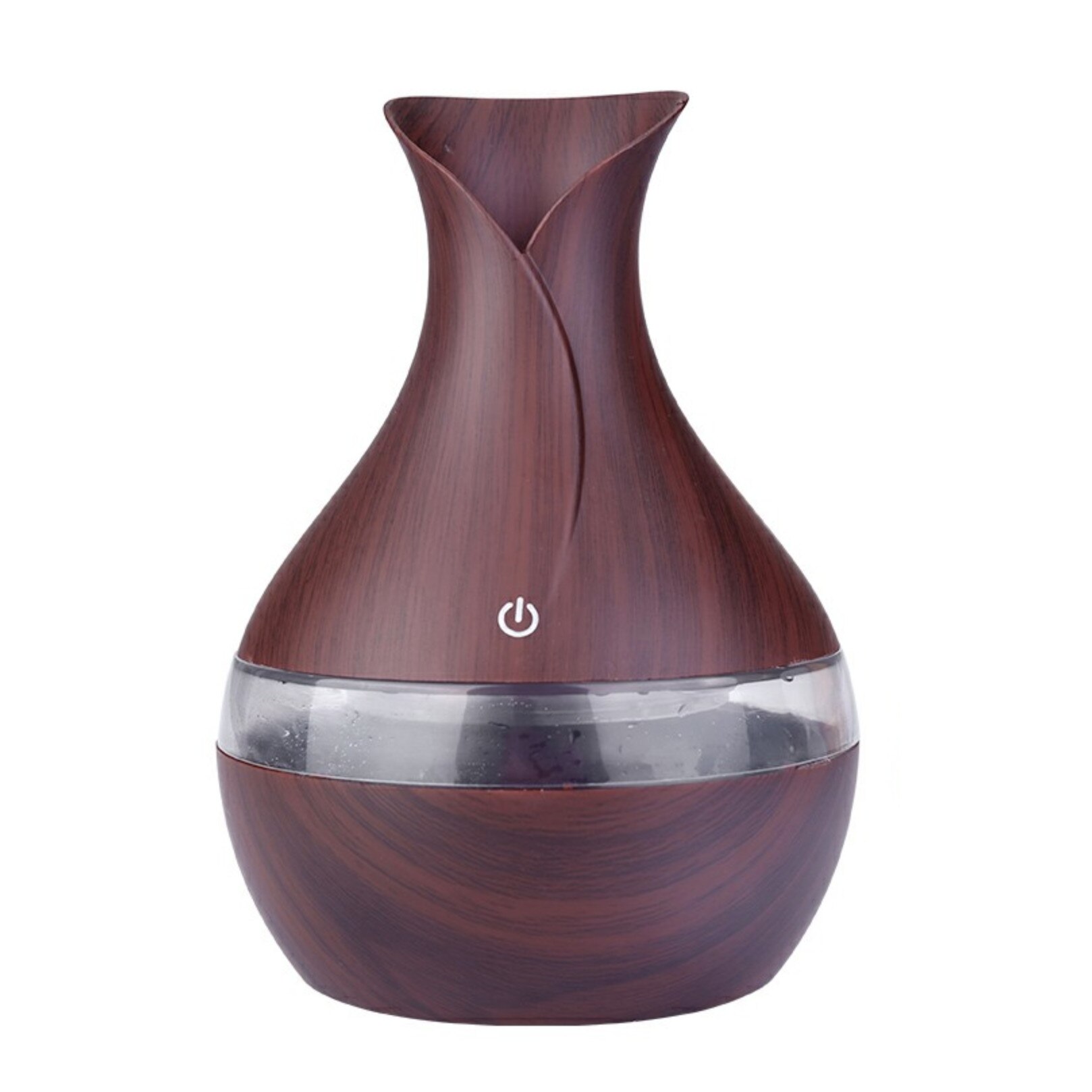 Mini difuzor uleiuri esentiale, aromaterapie, umidificator, purificator, 300 ml, 7 culori LED, USB, oprire automata, Maro inchis