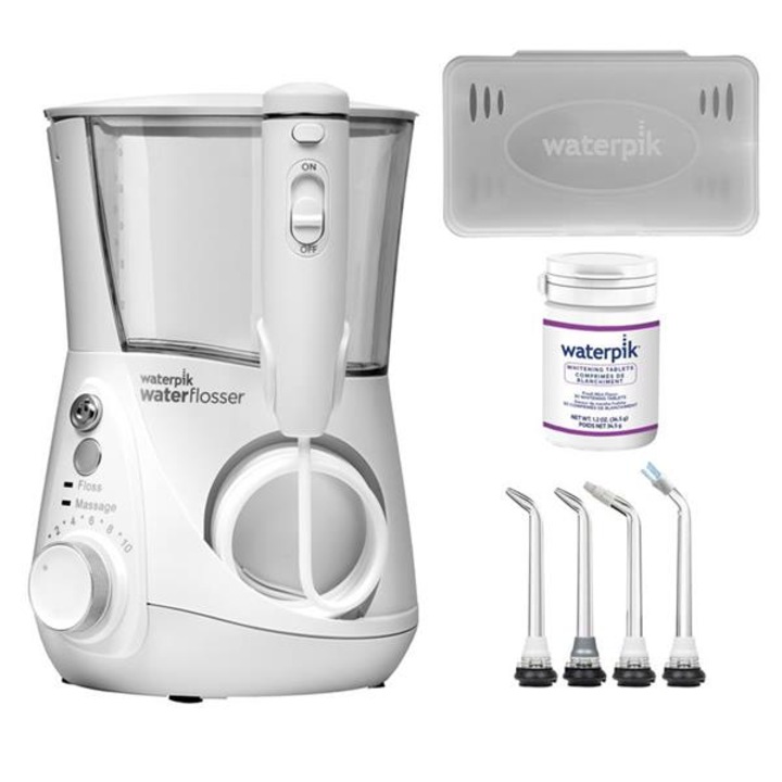 Зъбен душ Waterpik Whitening Professional WF-05E, включва 30 избелващи таблетки