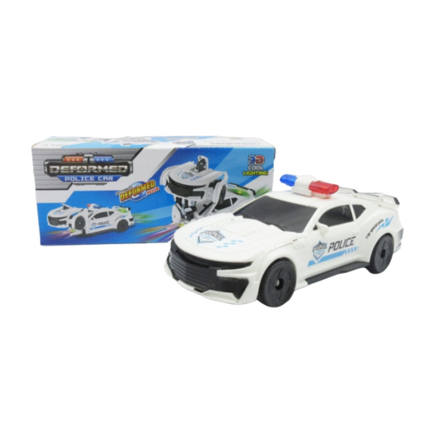 Masina de politie,Roben, Transformabila in robot, Alb ,3 ani +