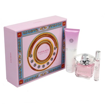 Set Versace, Bright Crystal, Femei: Apa de Toaleta, 90 ml + Lotiune de corp, 150 ml + Apa de Toaleta, 10 ml Set Versace, Bright Crystal, Femei: Apa de Toaleta, 90 ml + Lotiune de corp, 150 ml + Apa de Toaleta, 10 ml