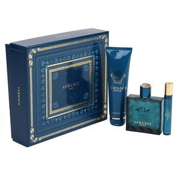 Set Versace, Eros, Barbati: Apa de Toaleta, 100 ml + Gel de dus, 150 ml + Apa de Toaleta, 10 ml Set Versace, Eros, Barbati: Apa de Toaleta, 100 ml + Gel de dus, 150 ml + Apa de Toaleta, 10 ml