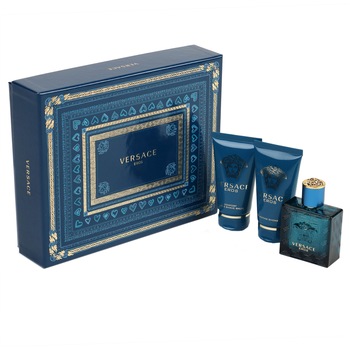 Set Versace, Eros, Barbati: Apa de Toaleta, 50 ml + After Shave Balsam, 50 ml + Gel de dus, 50 ml Set Versace, Eros, Barbati: Apa de Toaleta, 50 ml + After Shave Balsam, 50 ml + Gel de dus, 50 ml