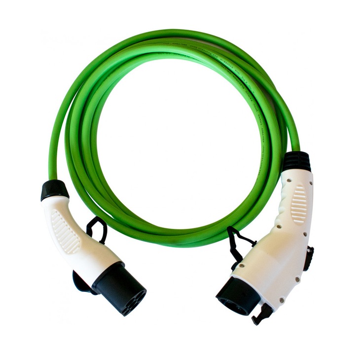 Cablu de incarcare masini electrice T12/16V, monofazat, verde, Ev-Mag