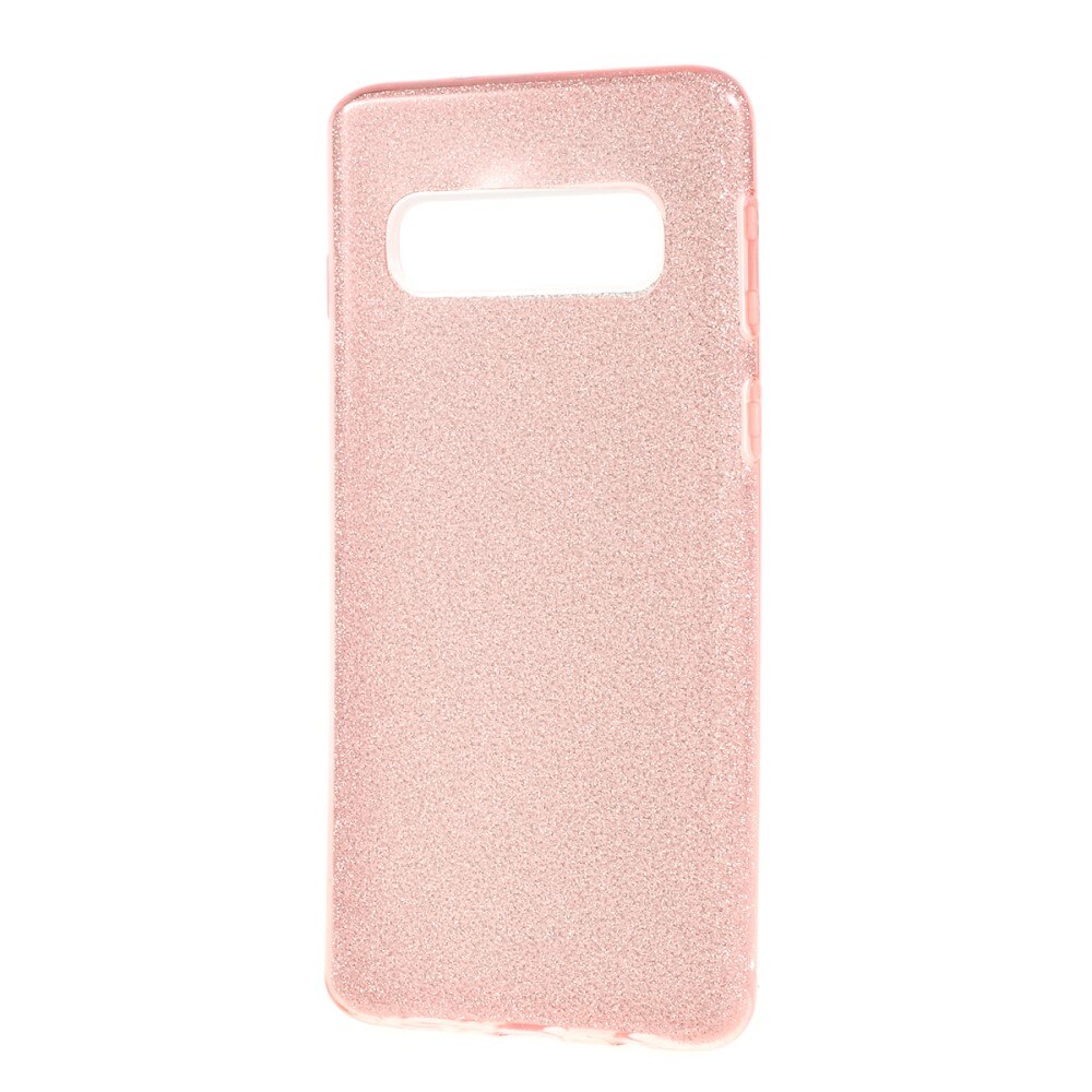 Husa Samsung S10e silicon 3 in 1 cu sclipici Rose