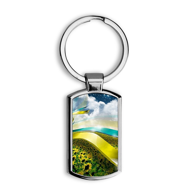 Absztrakt mintás fém kulcstartó 4