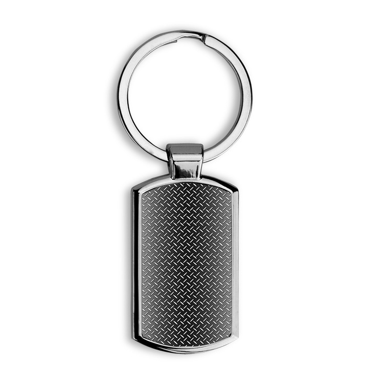 Acél mintás fém kulcstartó 2