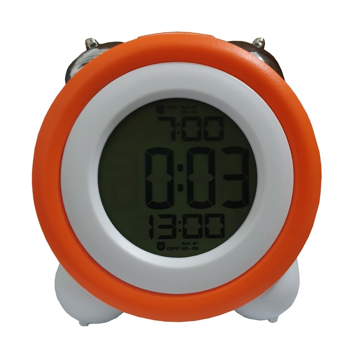 Ceas digital cu alarma,classic style,portocaliu