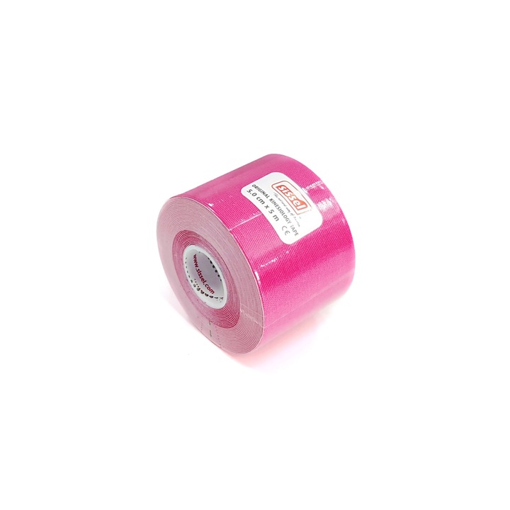 Banda kinesiologica, roz, 5 cm x 5 m - Sissel Kinesiology Tape