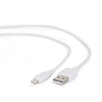 Cablu sync si de incarcare USB to 8-pin , Gembird, alb, 10 ft  Cablu sync si de incarcare USB to 8-pin , Gembird, alb, 10 ft