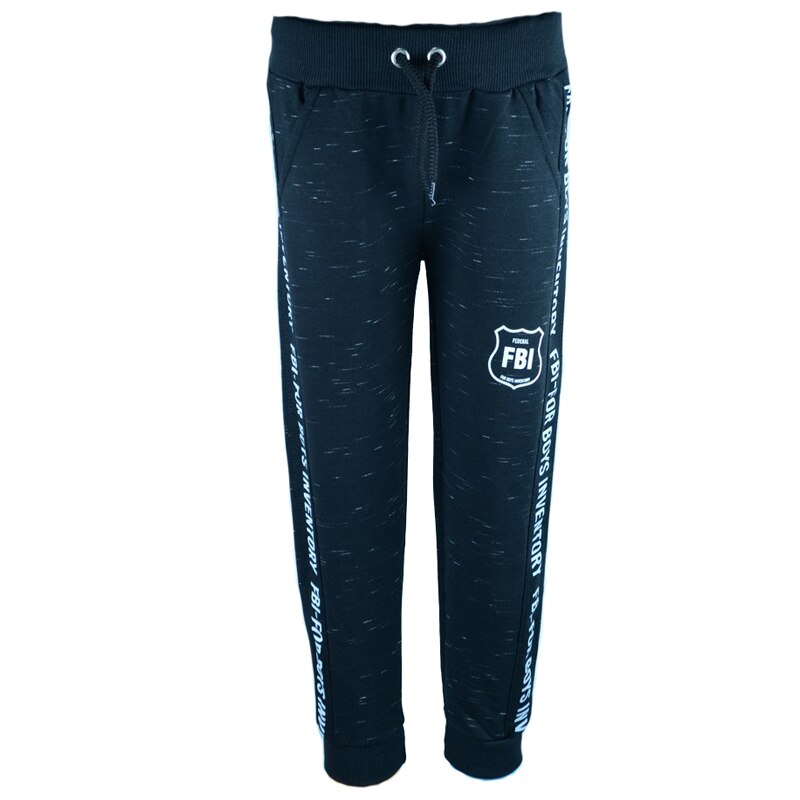 Pantaloni sport, baieti, NN, imprimeu text, Negru
