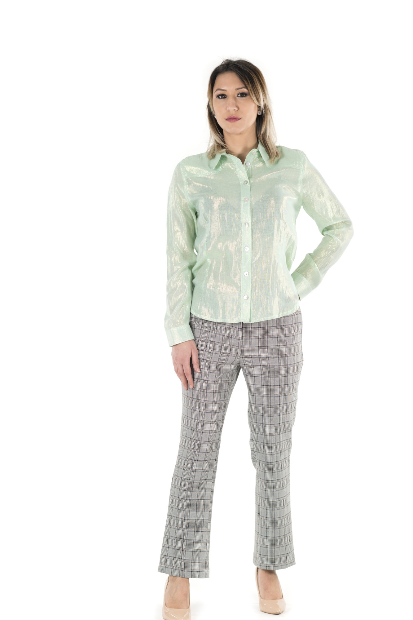 Camasa Verniblouse dorre Steffboutique , Material 100% silk, Vernil, 38 EU