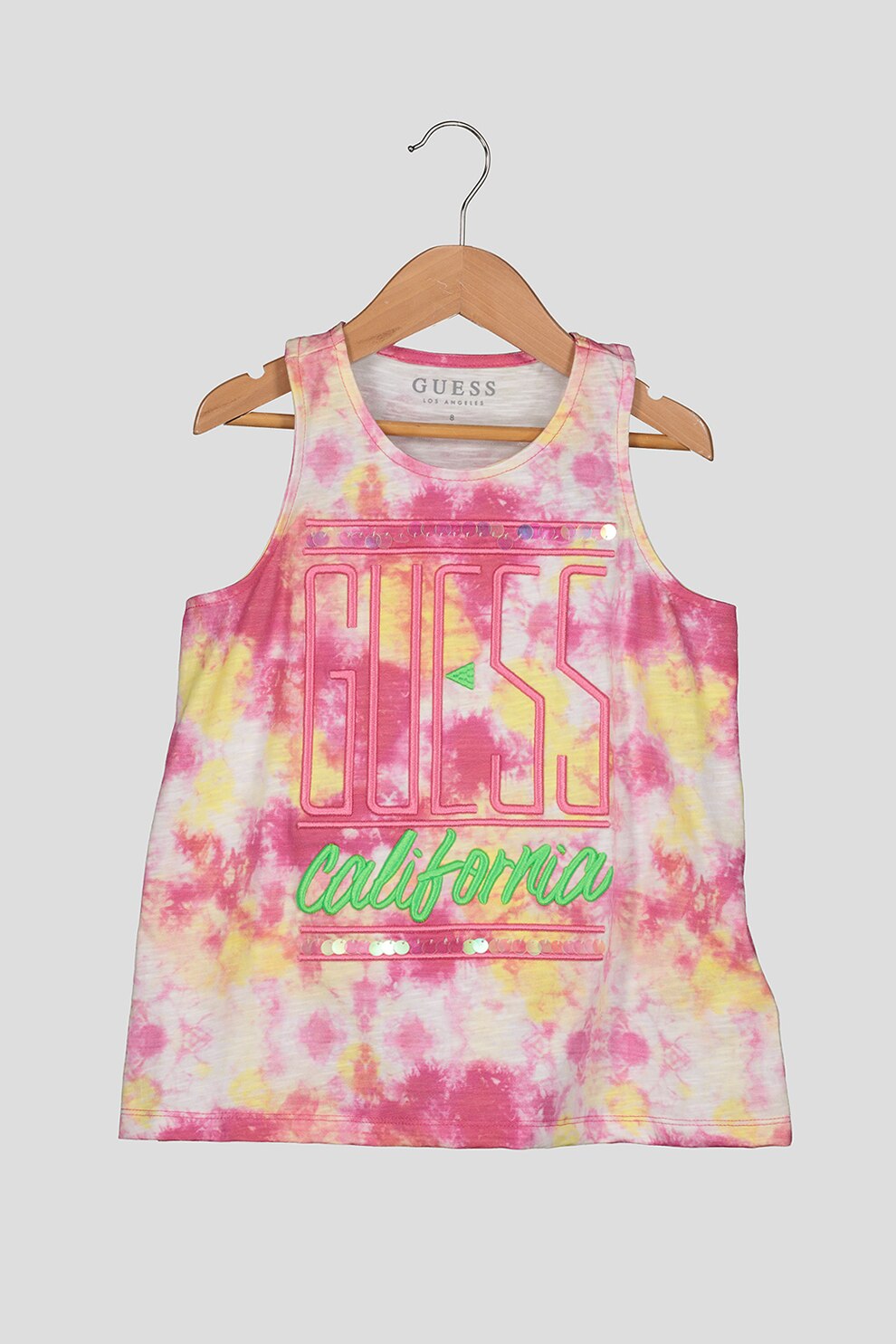 GUESS JEANS, Top cu logo brodat, Multicolora