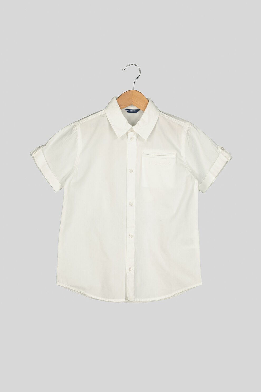 GUESS JEANS, Camasa cu imprimeu logo pe partea din spate, Alb, 146-152 CM