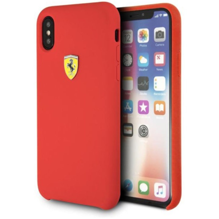 Силиконов калъф Ferrari Apple iPhone XS Max SF, Червен