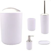 set accesorii pentru baie inter ceramic 8328 cos de gunoi dozator sapun lichid savoniera pahar perie toaleta alb imagen 57_1_
0