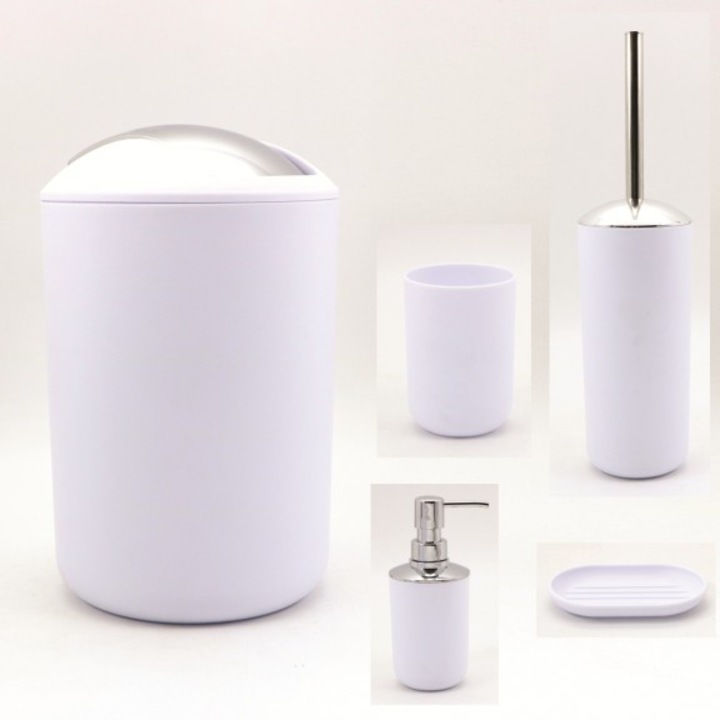 Комплект аксесоари за баня Inter Ceramic, Бели