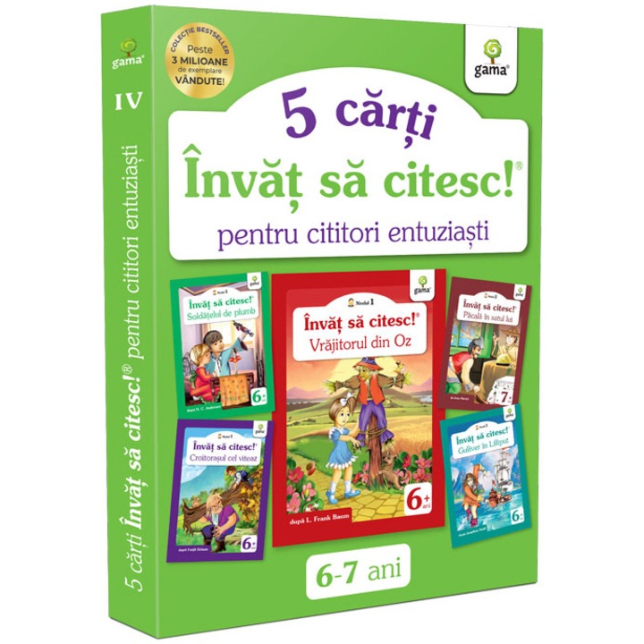 Pachet pentru copii, Invat sa citesc pentru cititori entuziasti, 6-8 ani, vol.4, 5 carti