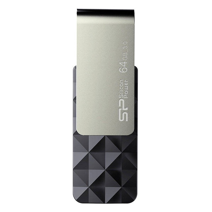 USB памет Silicon Power Blaze B30, 64 GB, USB 3.0, Черен