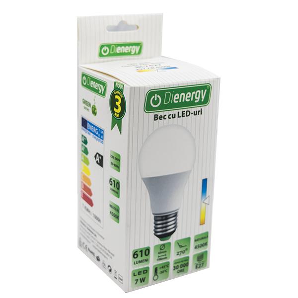 Bec led, Dienergy, Alb natural, 7 W, 610 lm