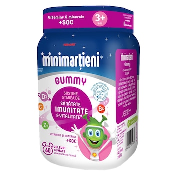 Supliment alimentar Minimartieni Gummy cu Soc Walmark, 60 jeleuri Supliment alimentar Minimartieni Gummy cu Soc Walmark, 60 jeleuri
