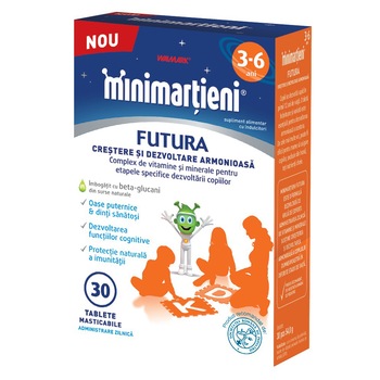 Supliment alimentar Minimartieni Futura Walmark, 3-6 ani, 30 tablete Supliment alimentar Minimartieni Futura Walmark, 3-6 ani, 30 tablete