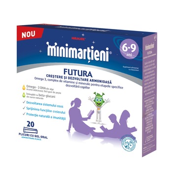 Supliment alimentar Minimartieni Futura Walmark, 6-9 ani, 20 plicuri Supliment alimentar Minimartieni Futura Walmark, 6-9 ani, 20 plicuri