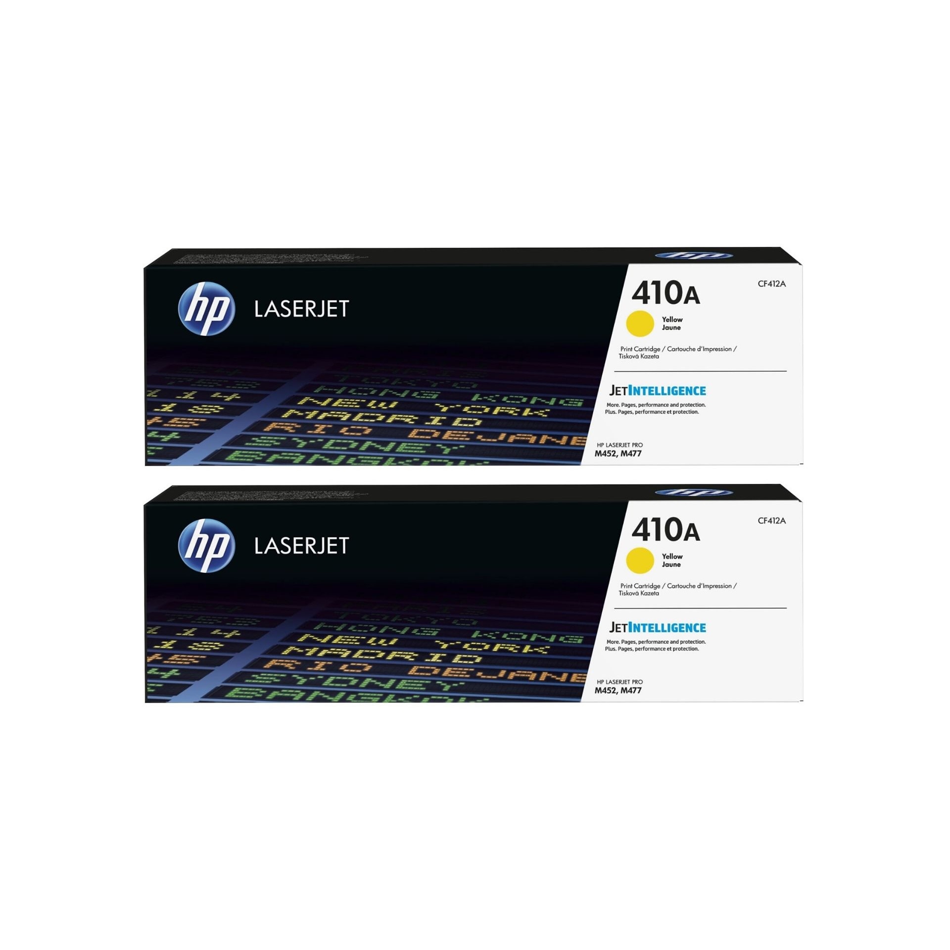 Pachet cartuse toner HP original CF412A (410A) galben x2 4600 pagini