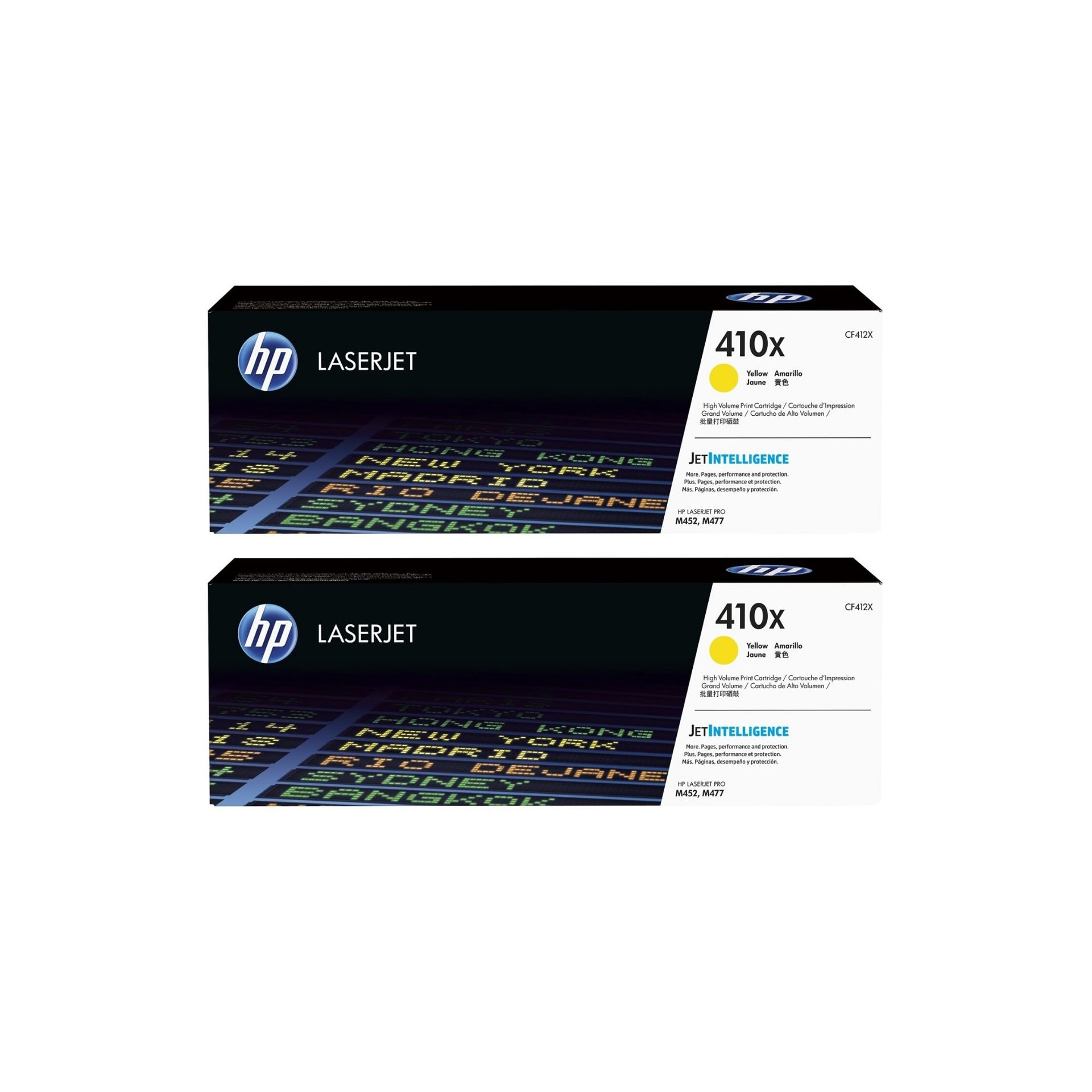 Pachet cartuse toner HP original CF412X (410X) galben x2 10000 pagini