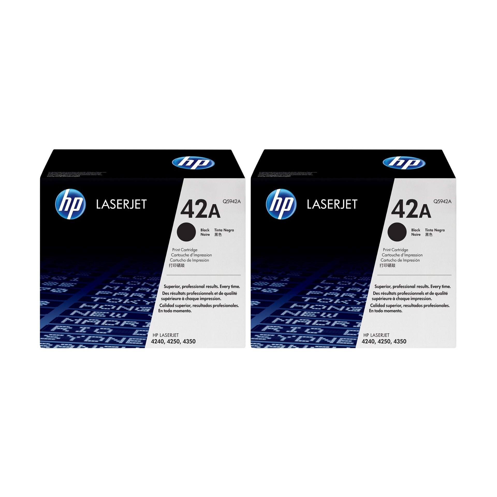 Pachet cartuse toner HP original Q5942A (42A) negru x2 20000 pagini