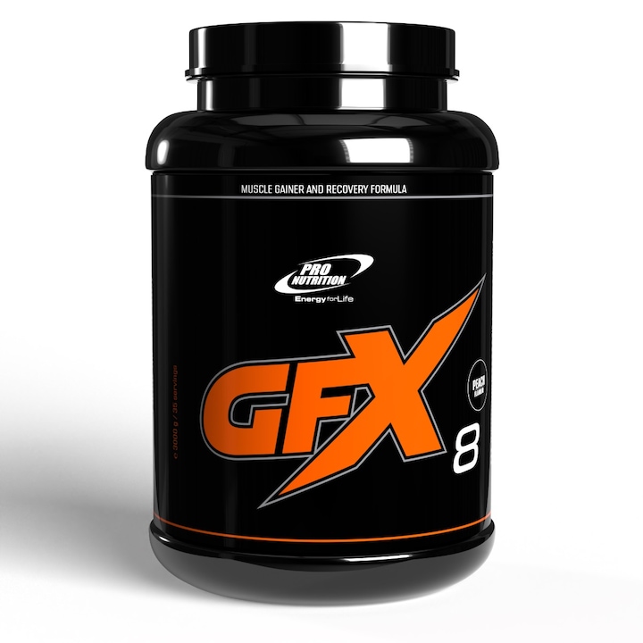 Gainer pentru dezvoltare musculara, GFX-8 piersica, 3000g