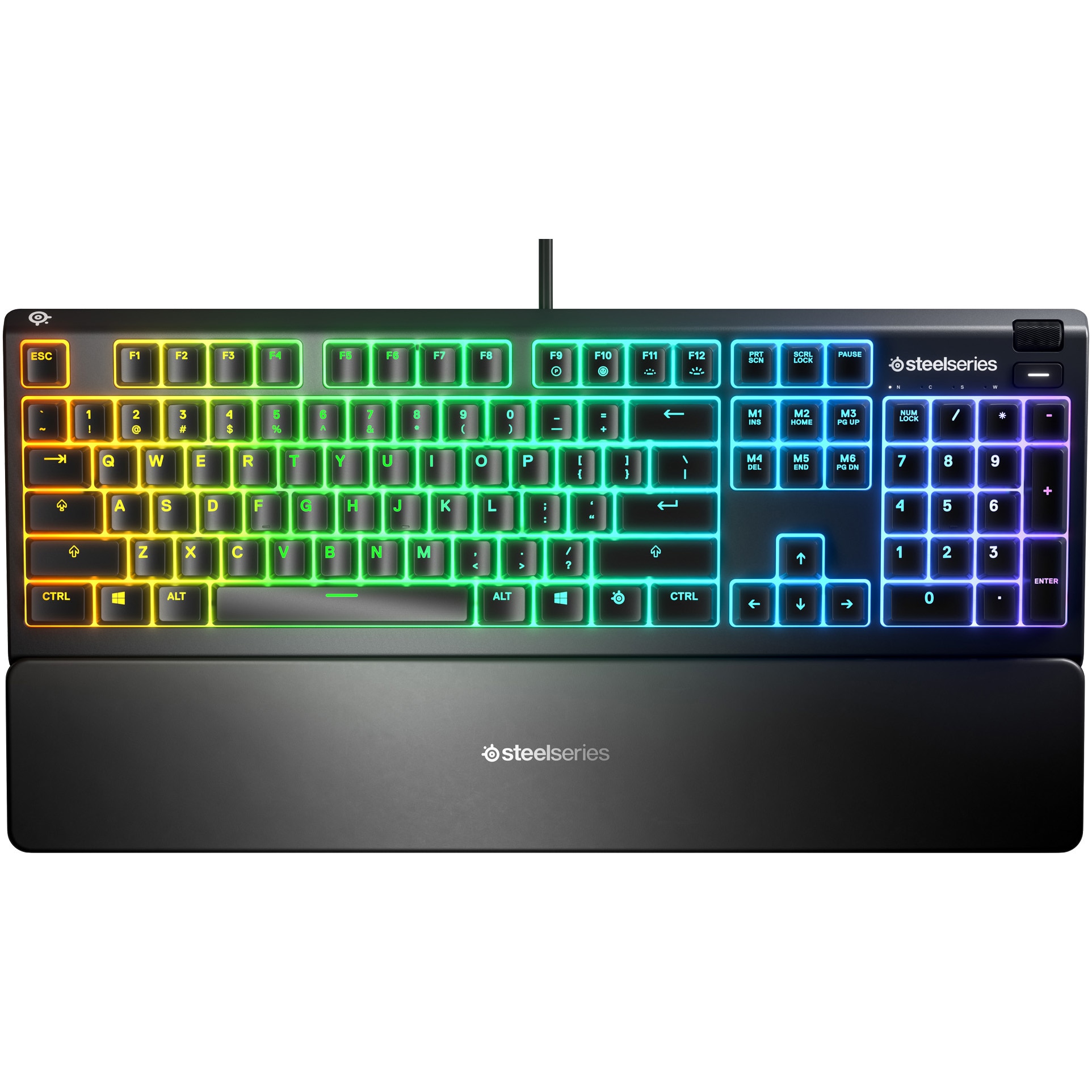 Tastatura gaming SteelSeries Apex 3, Iluminare RGB, IP32 water resistant, Layout US, Negru