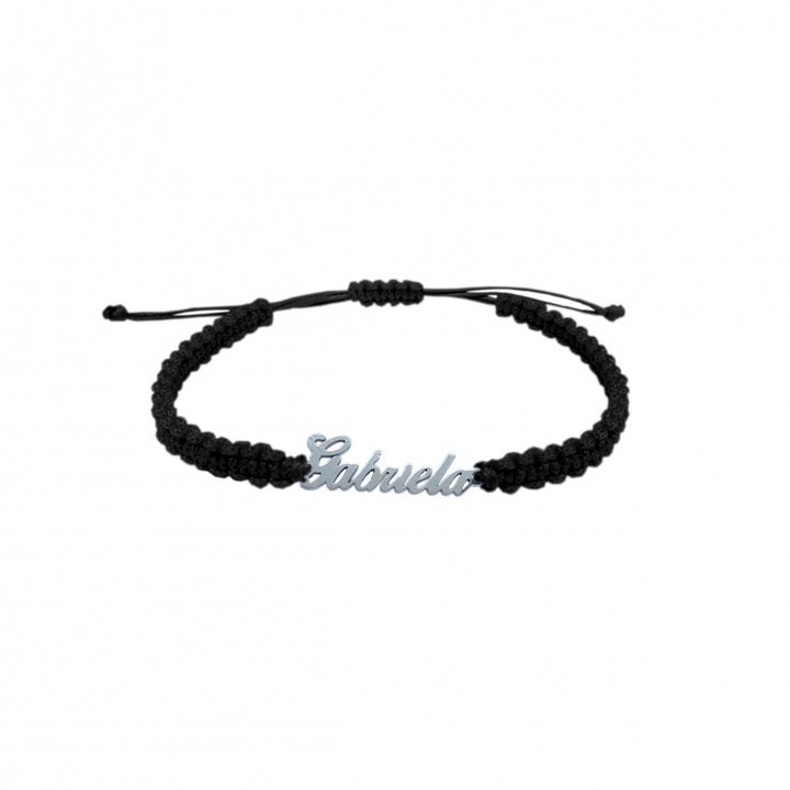 Bratara din snur impletita manual personalizata cu nume GABRIELA din argint reglabila 9421100 Dras