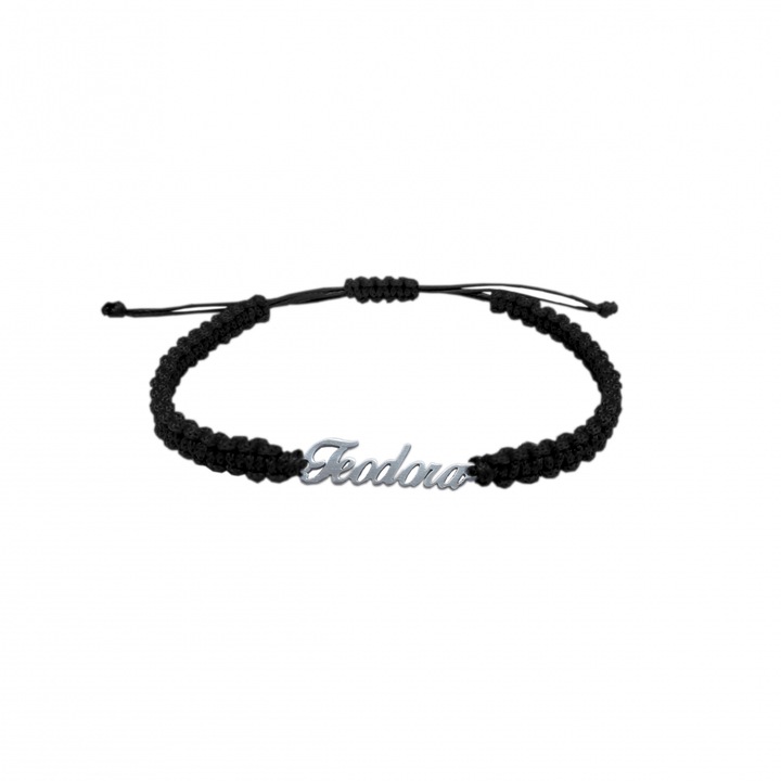 Bratara din snur impletita manual personalizata cu nume TEODORA din argint reglabila 9422100 Dras