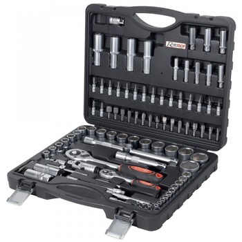 Trusa profesionala chei tubulare RIBITECH 94 piese, crom vanadiu Trusa profesionala chei tubulare RIBITECH 94 piese, crom vanadiu