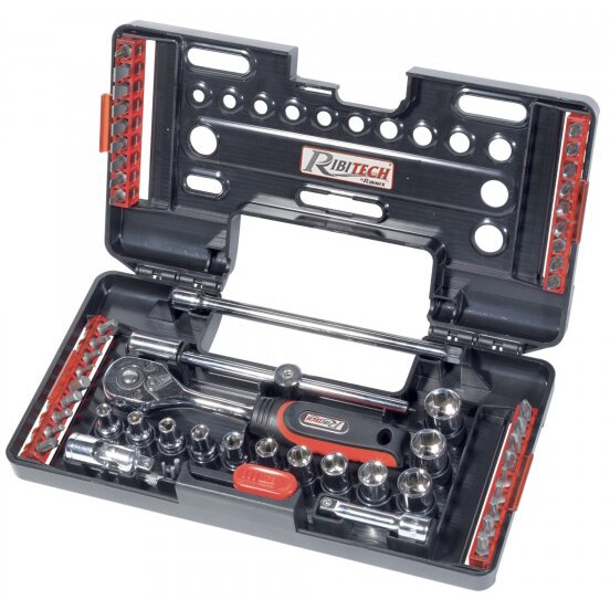 Trusa profesionala chei tubulare RIBITECH 57 piese, crom vanadiu