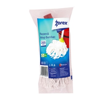 Rezerva Mop din Bumbac Zorex Clasic, Culoare Alba, Greutate 200g, Rezerve Clasice din Bumbac pentru Mop Standard, Accesorii Curatenie si Menaj Rezerva Mop din Bumbac Zorex Clasic, Culoare Alba, Greutate 200g, Rezerve Clasice din Bumbac pentru Mop Standard, Accesorii Curatenie si Menaj
