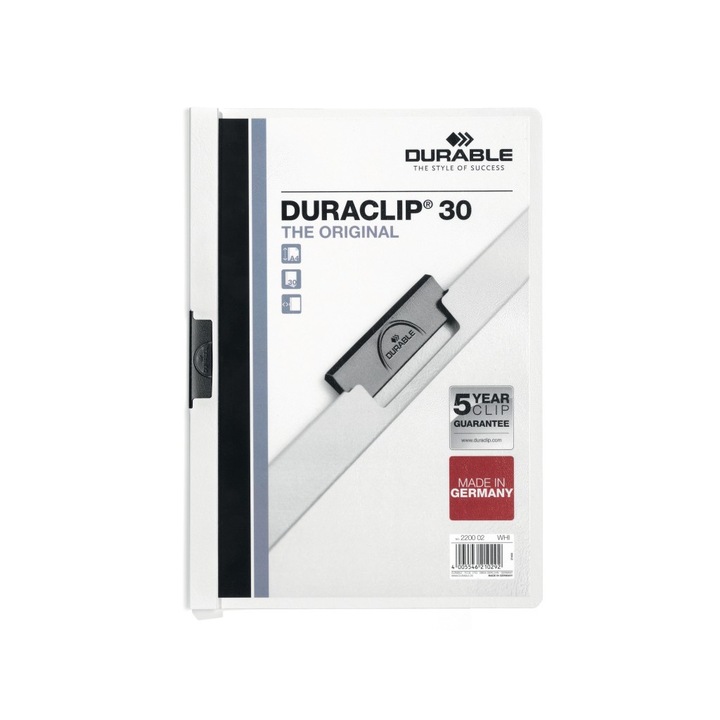 Dosar plastic Duraclip Original 30 Durable, Alb