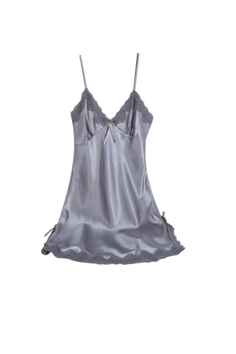 Дамска нощница, Сатен, Сив