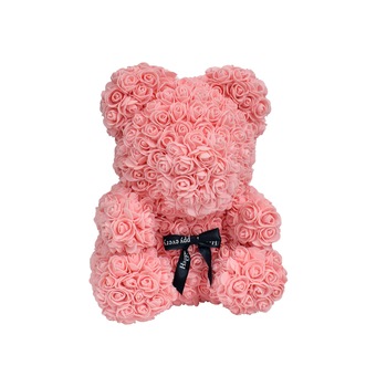 Ursulet Roz din Trandafiri de Spuma cu Papion Ursulet Roz din Trandafiri de Spuma cu Papion